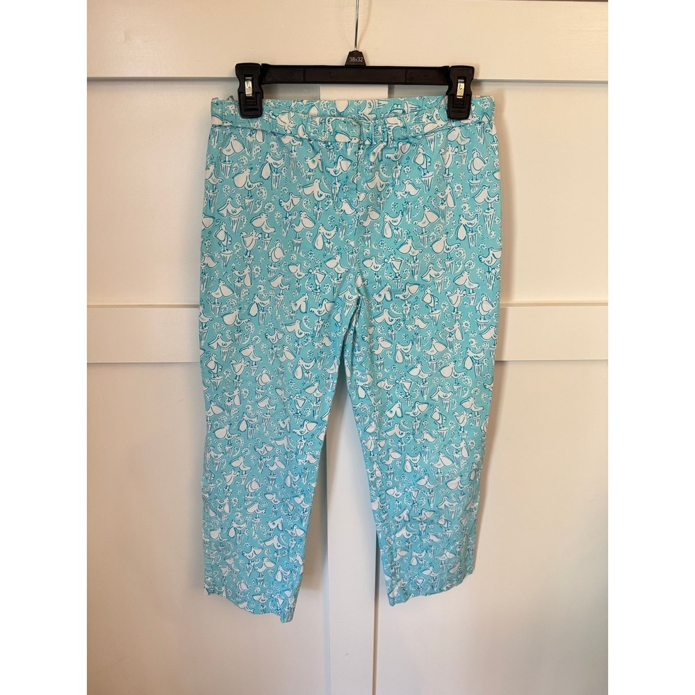 These are vintage Lilly Pulitzer "Ol Salty" stretch crop pants size misses small